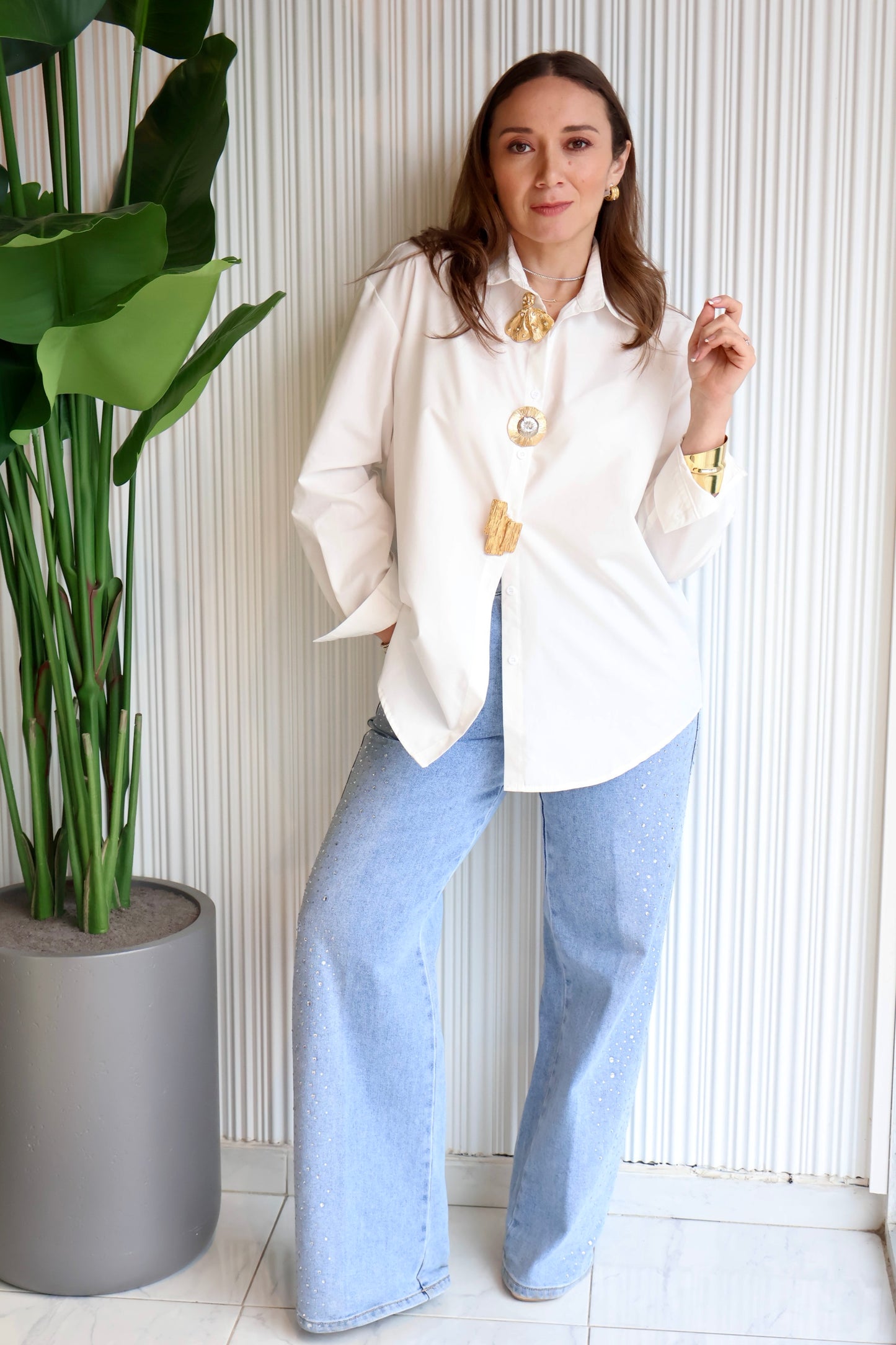 CAMISA BLANCA LUXE BUTTONS