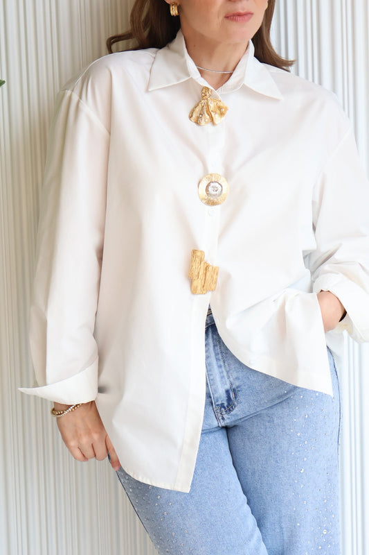 CAMISA BLANCA LUXE BUTTONS