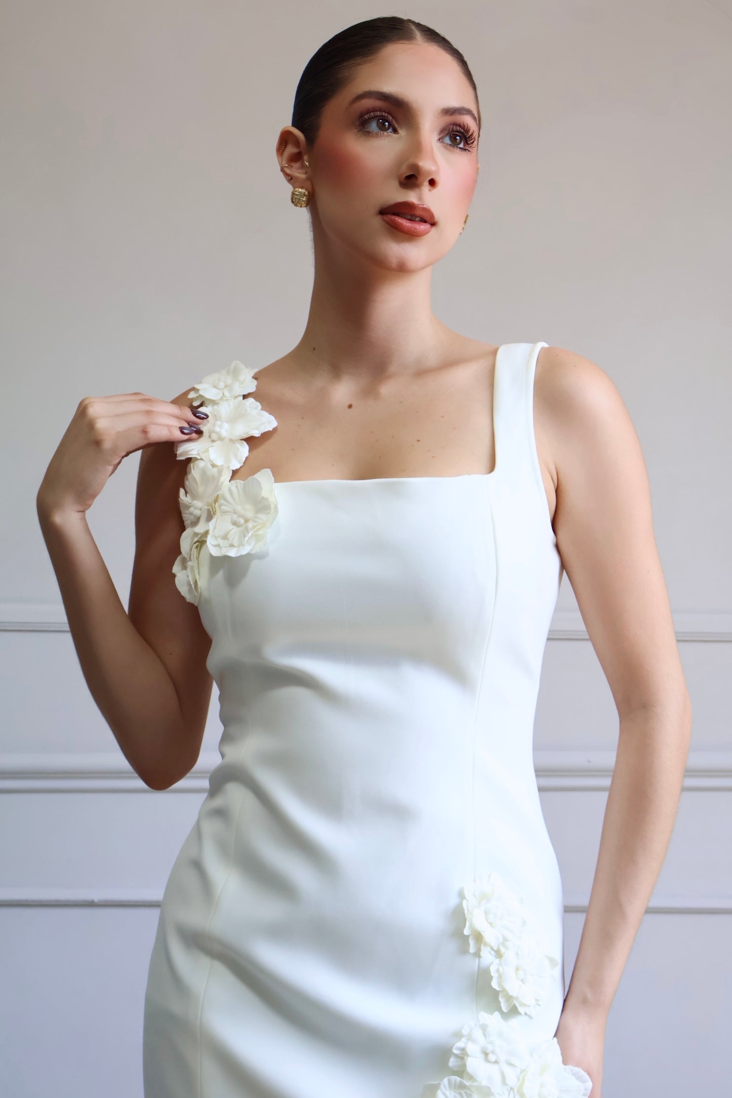 VESTIDO FLORAL IVORY LUXE