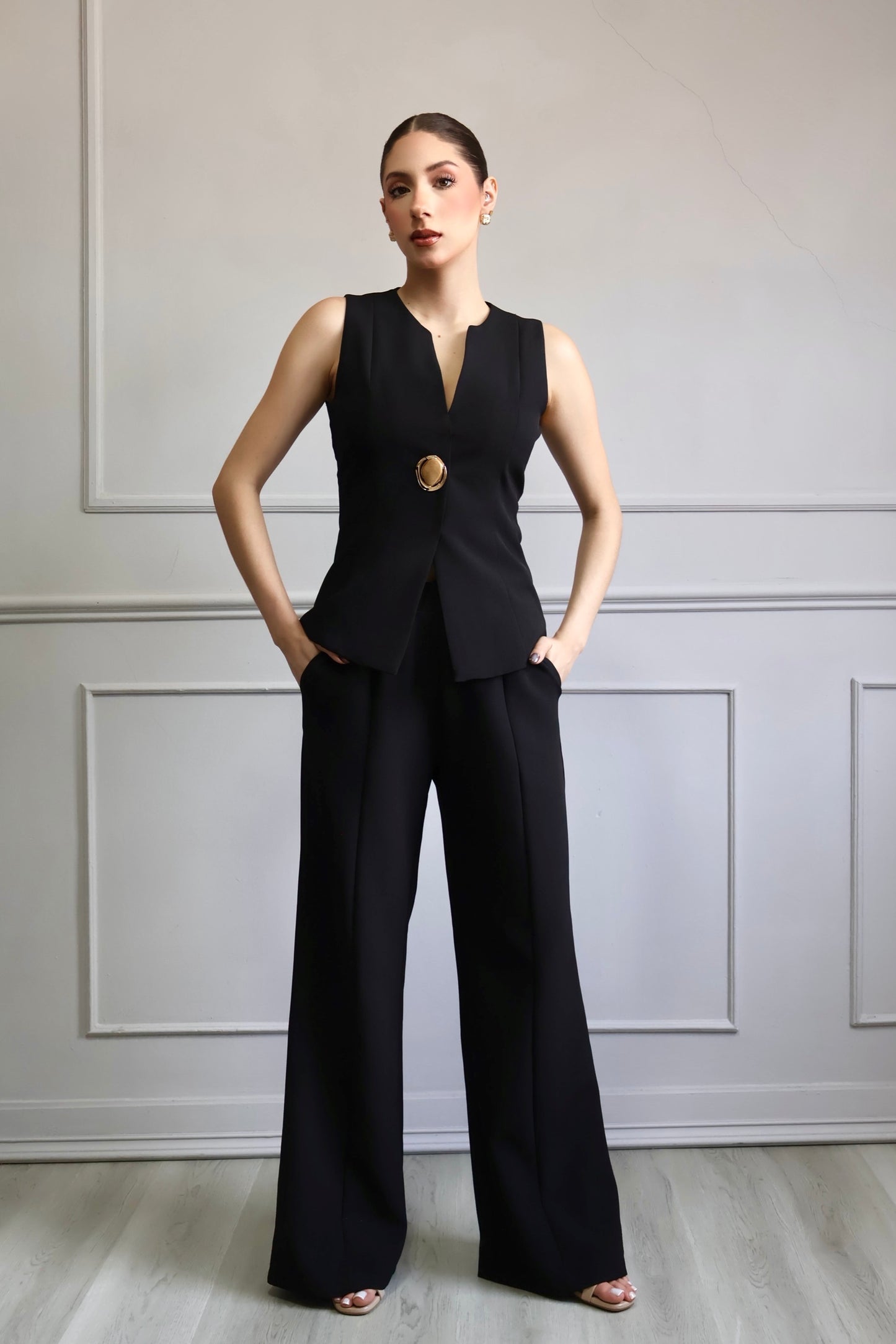 SET ELEGANTE CHALECO Y PANTALÓN
