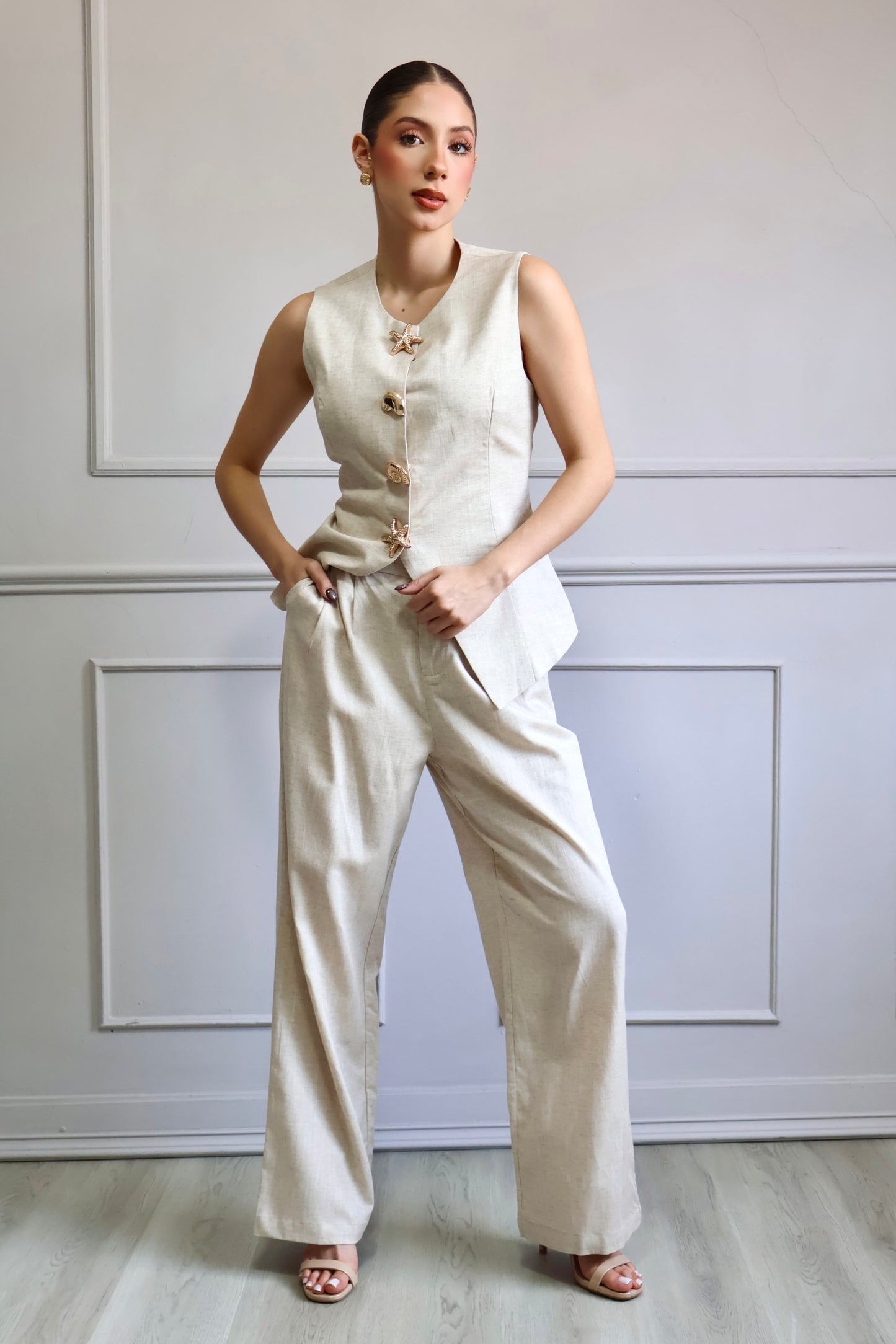 CONJUNTO LINEN COASTAL CHIC