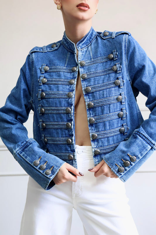 CHAQUETA DENIM ESTILO MILITAR