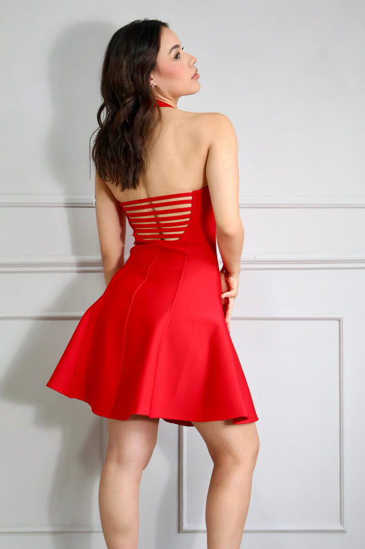 VESTIDO CORTO ROJO ESTRUCTURADO