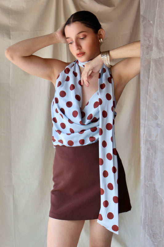 BLUSA POLKA CHOCOLATE