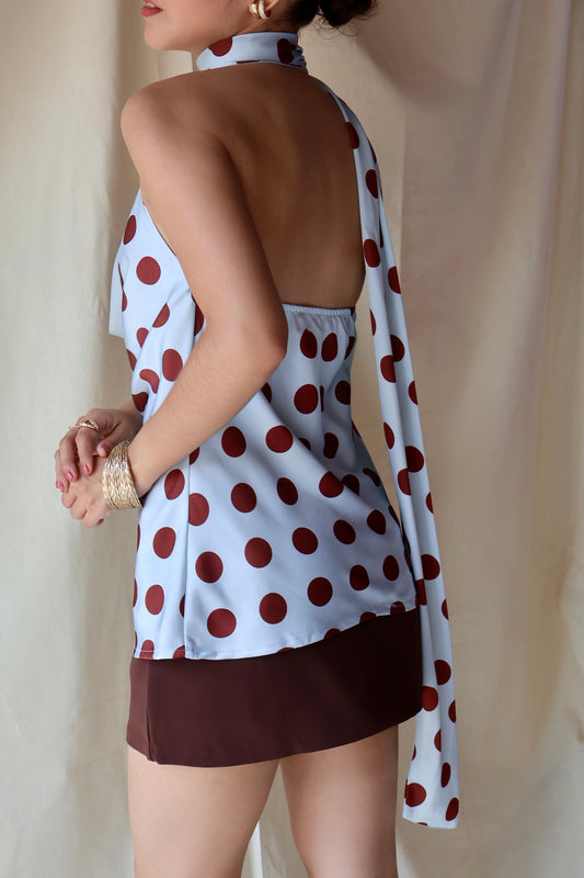 BLUSA POLKA CHOCOLATE