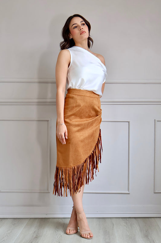 Falda suede western flecos
