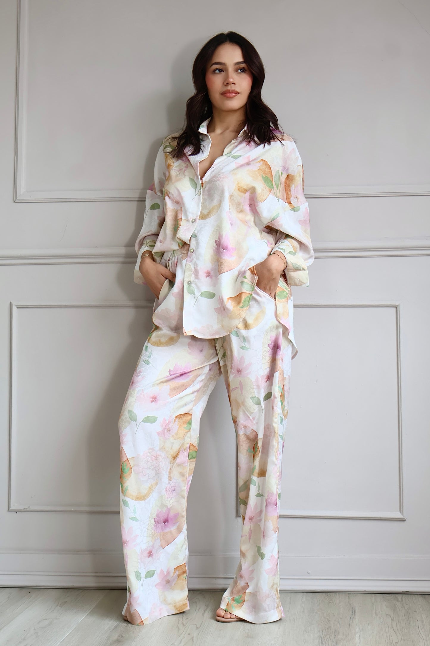 SET DE PANTALÓN FLORAL ACUARELA