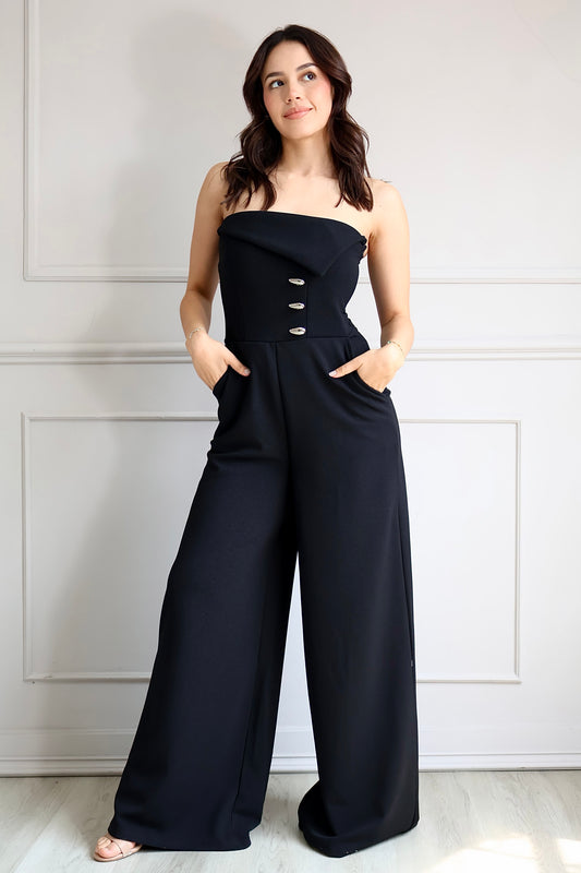 PALAZZO STRAPLESS ESTRUCTURADO