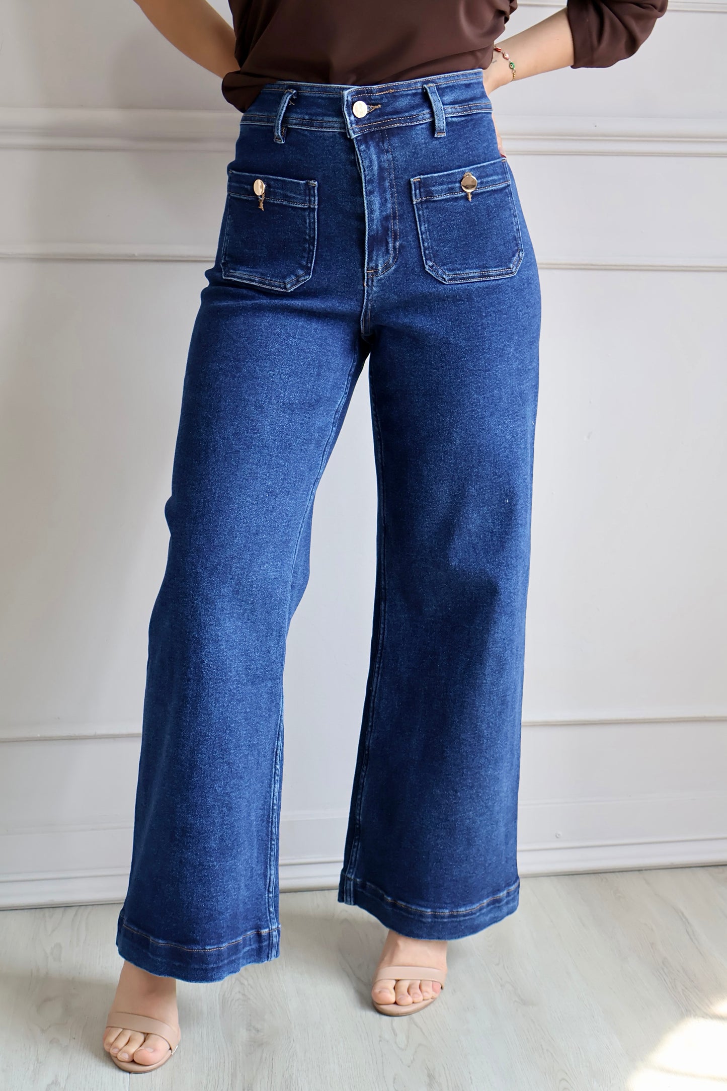 PANTALÓN DE MEZCLILLA WIDE LEG CLÁSICO