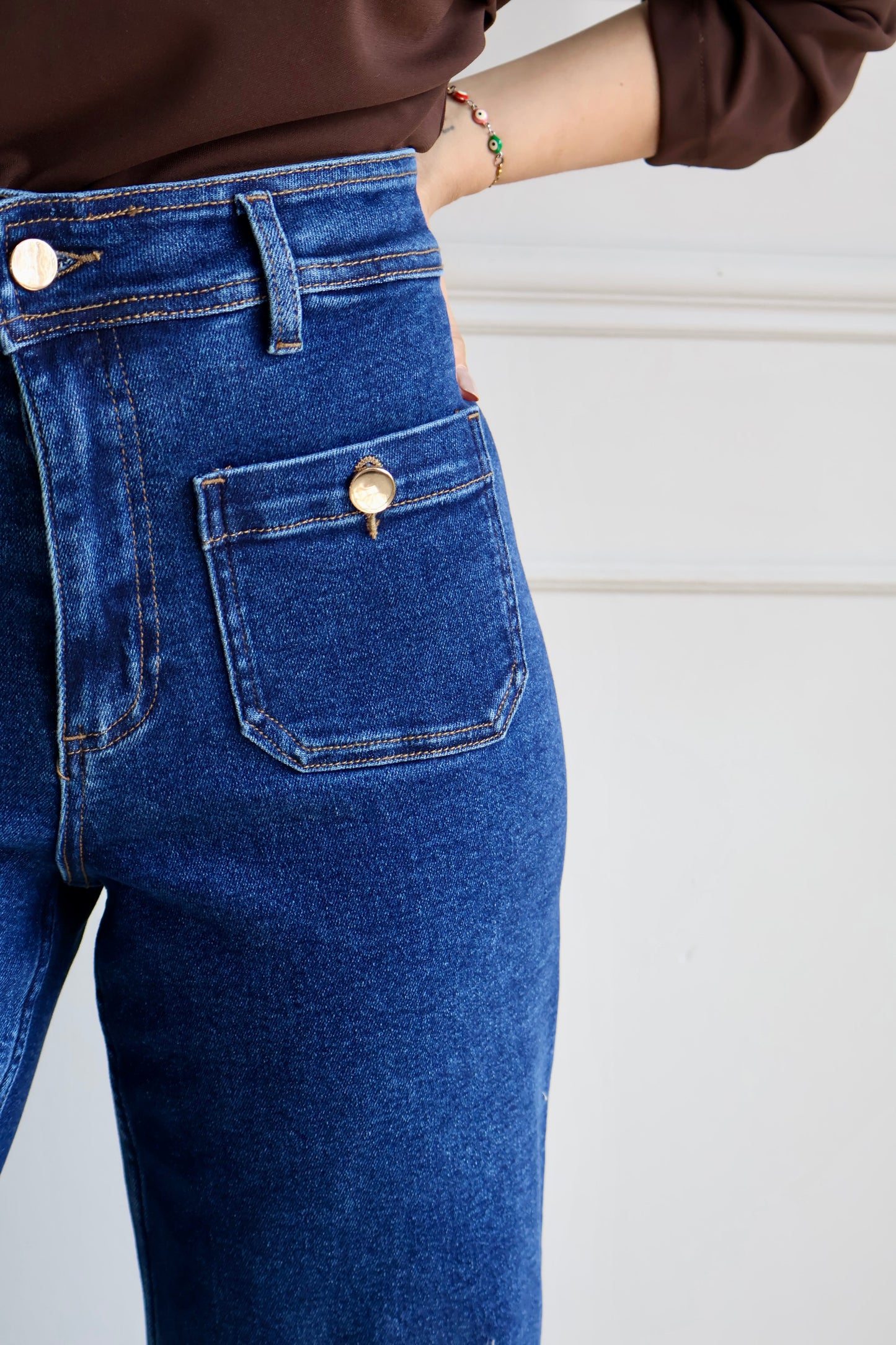 PANTALÓN DE MEZCLILLA WIDE LEG CLÁSICO