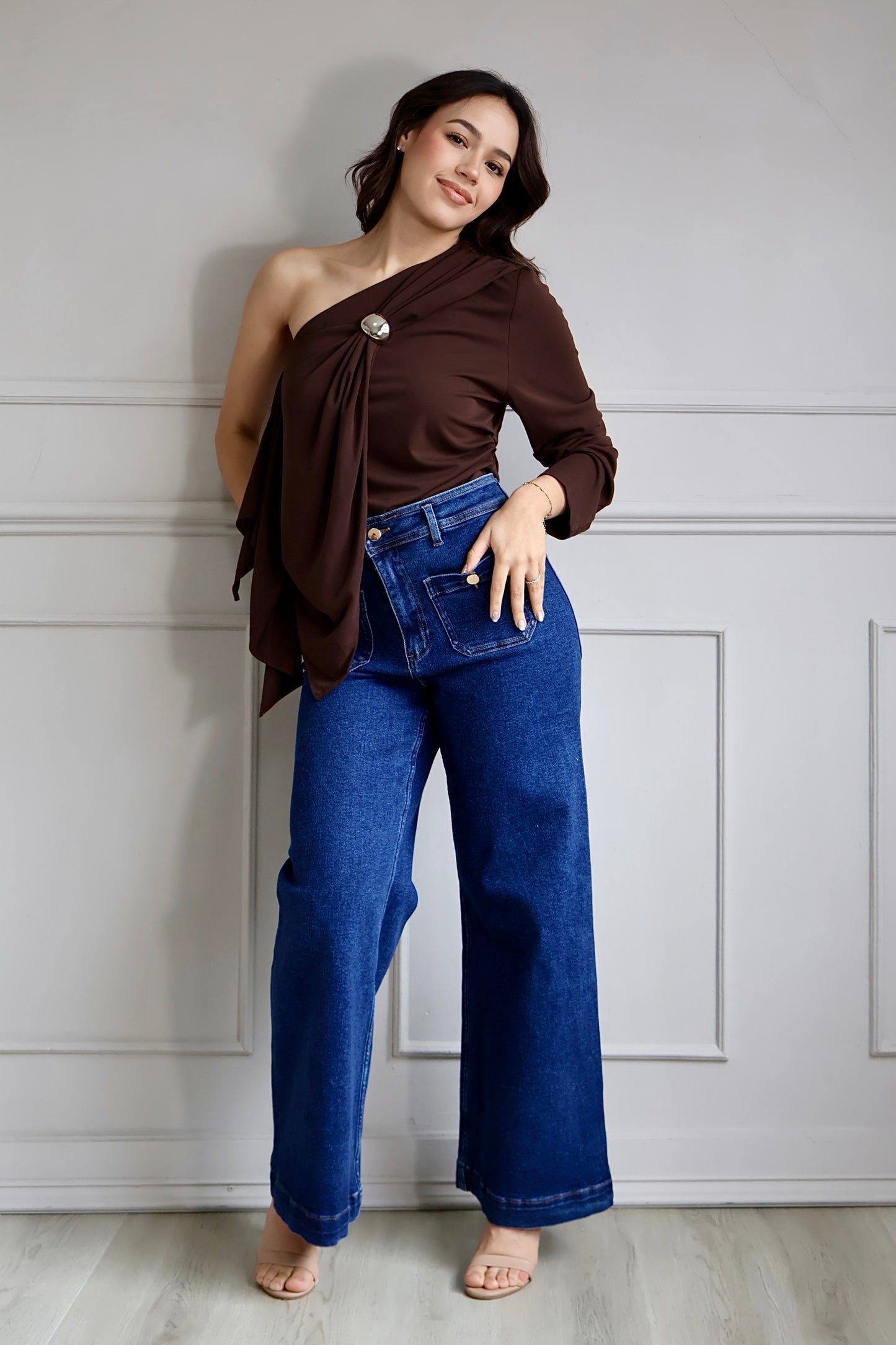 PANTALÓN DE MEZCLILLA WIDE LEG CLÁSICO