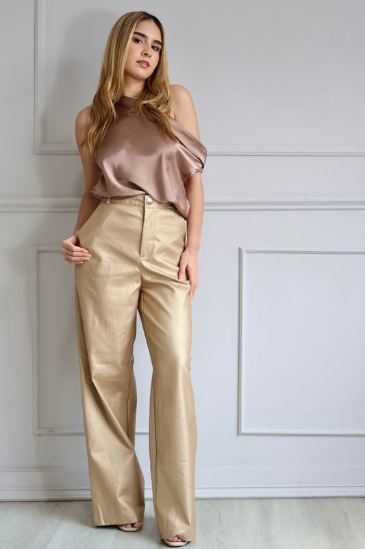 BLUSA SATINADA ASIMÉTRICA LUXE DRAPE