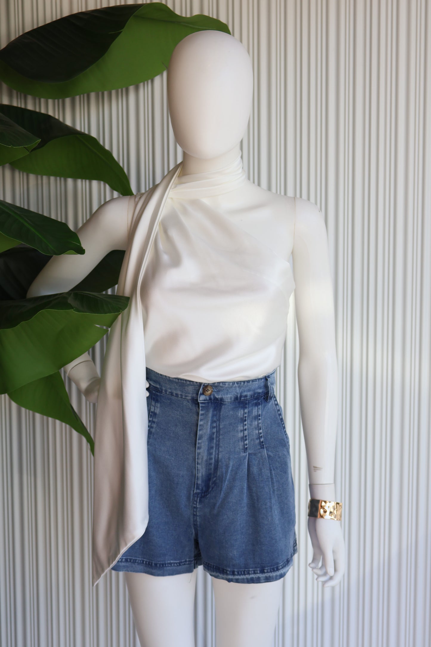 BLUSA ASIMETRICA CON ESTOLA ELEGANCE