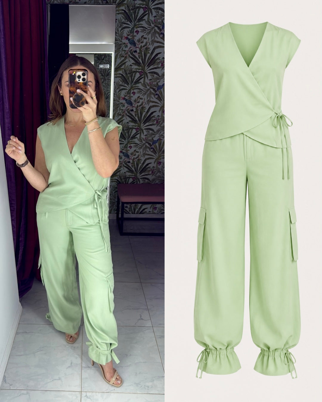 SET WRAP SAGE PANTS