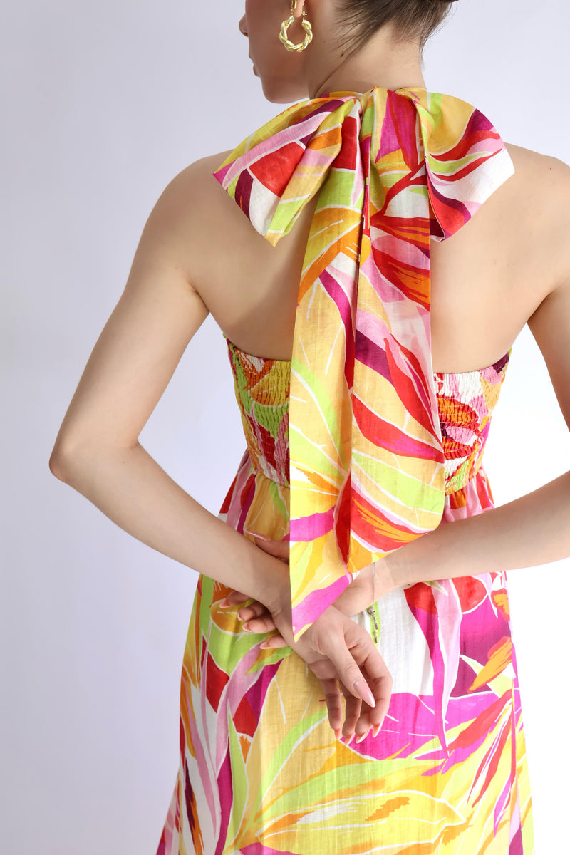 Vestido STRAPLESS print abstracto