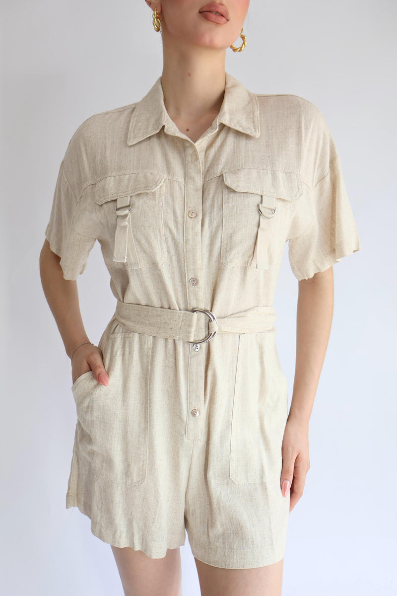 Rompers lino beige