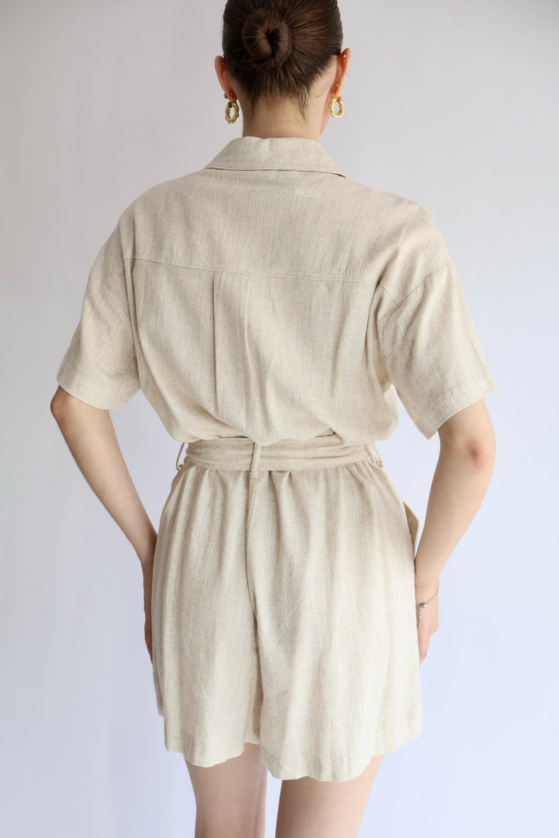 Rompers lino beige